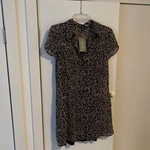 Floral Mesh Shirt Dress